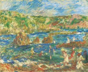 Barn på stranden Guernsey, ca. 1883 av Pierre Auguste Renoir