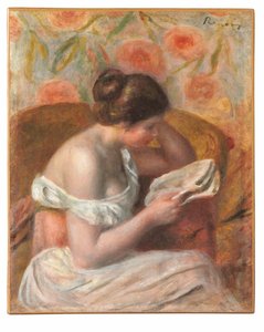 kvinne som leser av Pierre Auguste Renoir