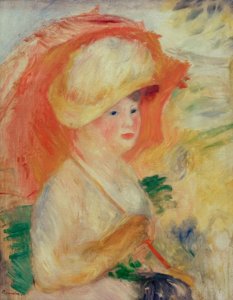 Kvinne med parasoll av Pierre Auguste Renoir