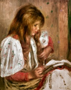 Jente i hvitt av Pierre Auguste Renoir