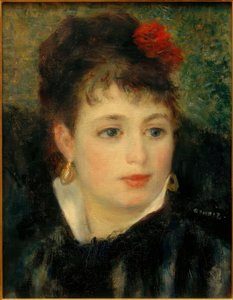 Kvinne med rose av Pierre Auguste Renoir