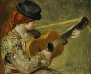 Jente med en gitar, 1897 av Pierre Auguste Renoir