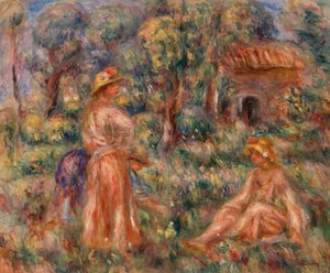 Jenter i et landskap av Pierre-Auguste Renoir