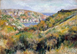 Åsene rundt Moulin Huet-bukten, Guernsey, 1883. av Pierre Auguste Renoir