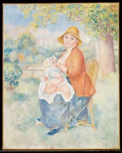 Barnet ved brystet, 1886 av Pierre Auguste Renoir