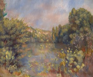 Lakeside Landscape, ca. 1889 av Pierre Auguste Renoir