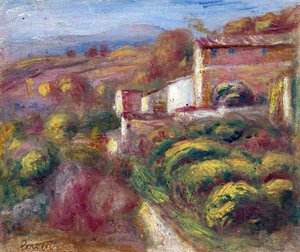 Postkontor (Cagnes sur mer) - Maleri av Pierre Auguste Renoir (1841-1919), - Olje på lerret av Pierre Auguste Renoir