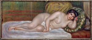Naken kvinne (Gabrielle) Gabrielle Renard (1879-1959) var sykepleieren til Jean Renoir (1894-1979), sønn av maleren. Maleri av Pierre Auguste Renoir (1841-1919) 1907 søn. 0,67x1,6 m Paris, Musee de l