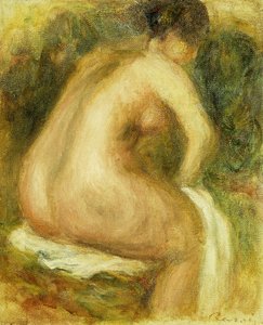 Naken kvinne som bader; Sittende naken kvinne, 1910
