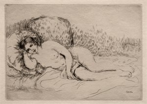 Naken kvinne liggende av Pierre Auguste Renoir
