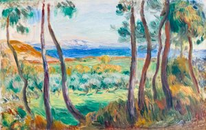 Pines nær Cagnes, ca. 1910 (olje på lerret) av Pierre Auguste Renoir