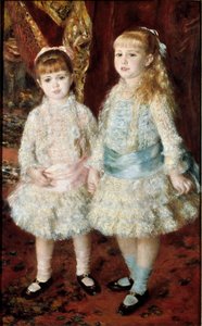 Rosa og blå (The Cahen Ladies of Antwerp). Maleri av Pierre Auguste Renoir (Pierre-Auguste av Pierre Auguste Renoir
