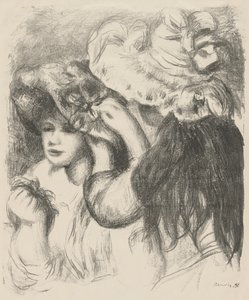 Pinning the Hat, 1897. av Pierre Auguste Renoir