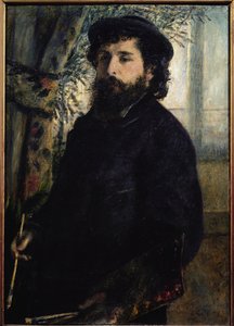 Portrett av Claude Monet (olje på lerret av Pierre Auguste Renoir