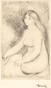 Sittende Bader Baigneuse assise, ca. 1905. av Pierre Auguste Renoir