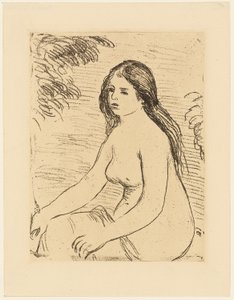 Sittende naken kvinne av Pierre Auguste Renoir