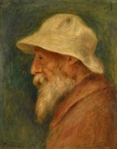 Selvportrett med hvit hatt av Renoir, Pierre Auguste (1841-1919) av Pierre Auguste Renoir