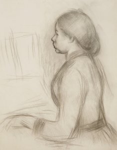 Studie av en ung jente ved pianoet; Studer for en ung jente ved pianoet, av Pierre Auguste Renoir