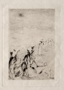 På stranden, i Berneval. av Pierre Auguste Renoir