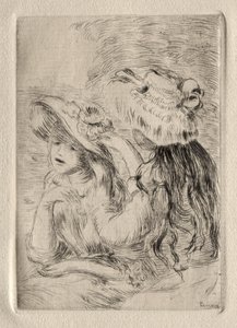Hattenålen (Berthe Morisots datter og hennes fetter), 1. tallerken av Pierre Auguste Renoir