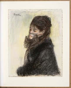 Den tilslørte kvinnen, ca. 1877-79 (kritt, pastell, papir) av Pierre Auguste Renoir