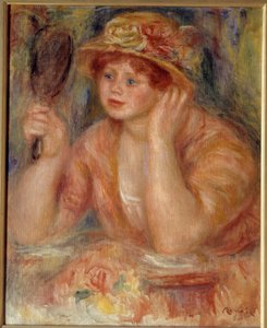 Kvinnen i speilet. Maleri av Pierre Auguste Renoir (1841-1919) av Pierre Auguste Renoir