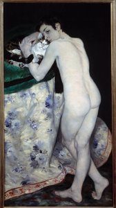Unggutten til katten. Maleri av Pierre Auguste Renoir (1841-1919) av Pierre Auguste Renoir