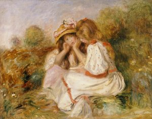 To jenter, ca. 1890 av Pierre Auguste Renoir