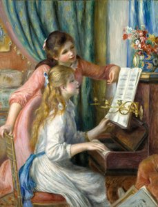 To unge jenter ved pianoet, 1892 av Pierre Auguste Renoir