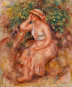 Kvinne dagdrømmer av Pierre Auguste Renoir