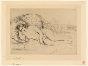 Frau liegend, nach links