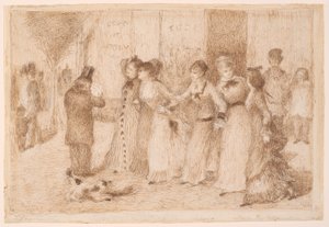 Arbeiders døtre på den ytre boulevarden (illustrasjon for Émile Zolas quot;L#39;Assommoirquot;) av Pierre-Auguste Renoir