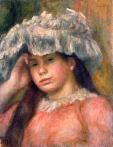 Ung jente i hatt, 1892-1894. av Pierre Auguste Renoir