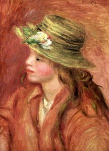 Ung jente med stråhatt, ca. 1908