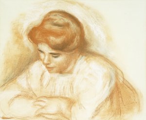Junge Frau lehnend von Pierre Auguste Renoir