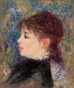 Ung kvinne med rose av Pierre Auguste Renoir