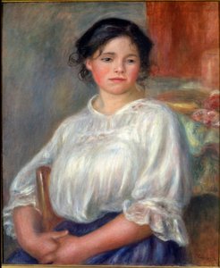 Ung jente sitter av Pierre Auguste Renoir