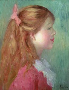Ung jente med langt hår i profil, 1890