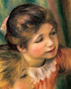 Unge jenter ved pianoet, detalj av Pierre Auguste Renoir
