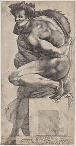 Ignudo (etter Michelangelo) av Pierre Biard the Younger