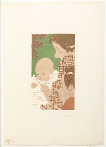 Andrée Terasse med sønnen Jean og broren Pierre Bonnard Scene de famille av Pierre Bonnard