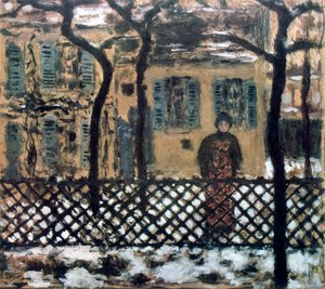 Bak gjerdet, c1895 av Pierre Bonnard
