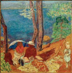 Seaside, under furuene av Pierre Bonnard