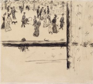 Boulevard des Batignolles, ca. 1896-8 (pensel og svart blekk på papir) av Pierre Bonnard