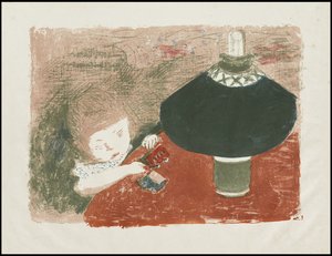 Barn med lampe av Pierre Bonnard