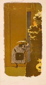 In the Street, 1900-tallet (litografi) av Pierre Bonnard