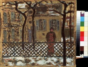 Bak gjerdet. Maleri av Pierre Bonnard (1867-1947) av Pierre Bonnard