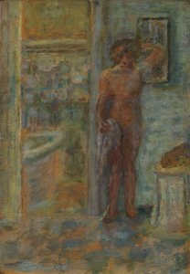 Naken kvinne i et interiør, ca. 1917.