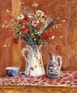 Blomster med keramikk av Pierre Bonnard