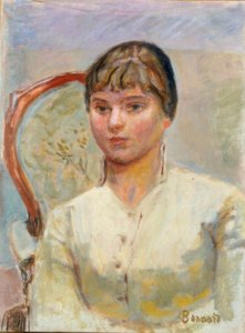 Ung kvinne i lenestol av Pierre Bonnard